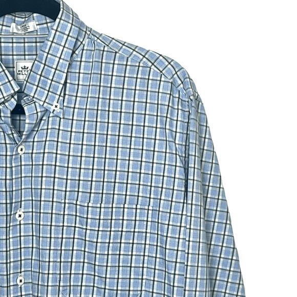 Peter Millar Men's Button-Front Long Sleeve Blue Green Plaid Shirt Sz L - Picture 4 of 7